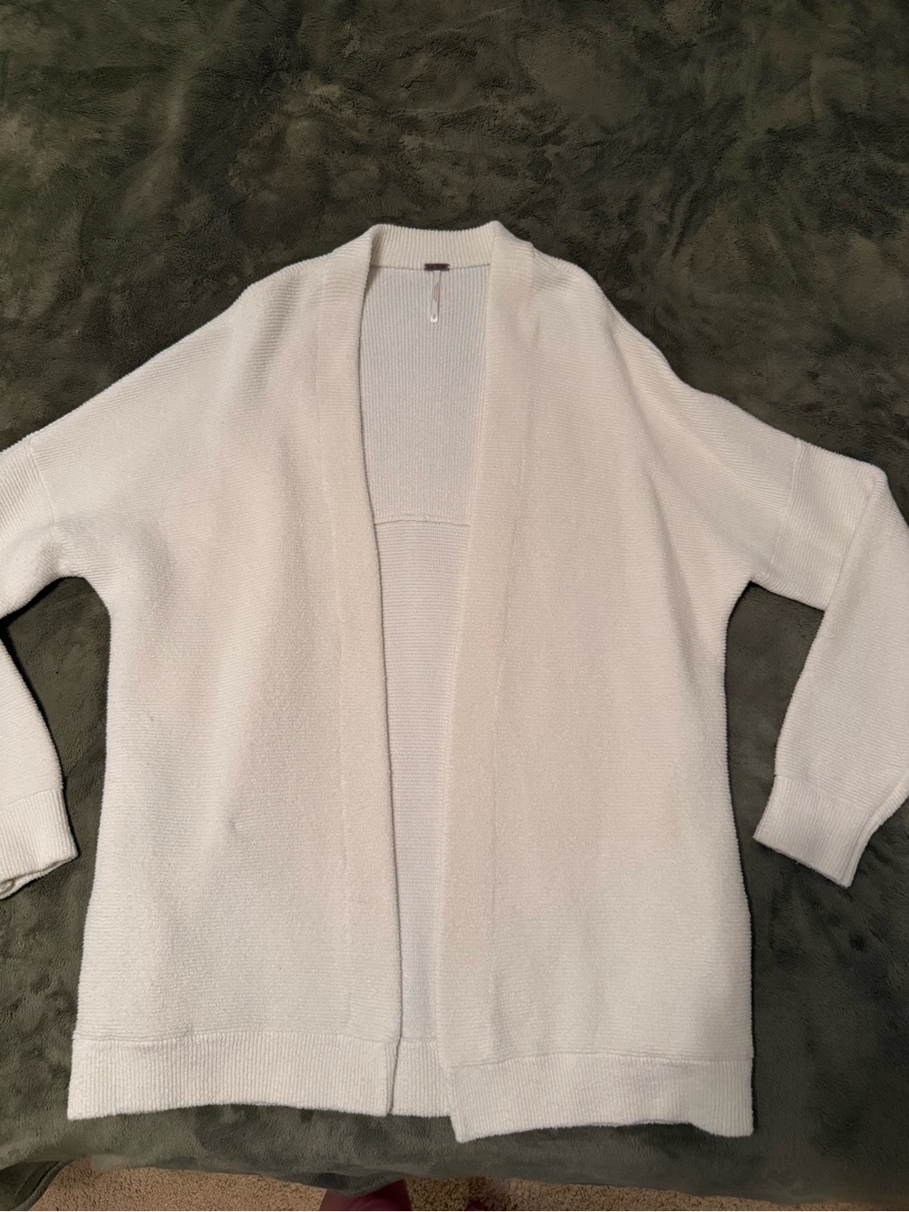 Free People Cream Open-Front Knit Cardigan